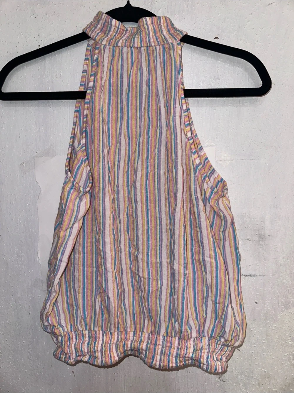 Angie Pastel Multistripe Halter Tank Top